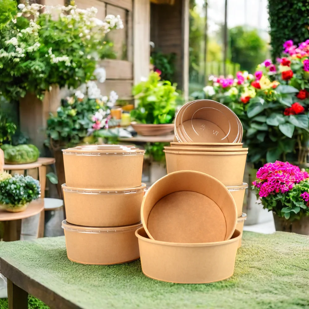 Food Grade 500 750 1000ml Take Away Bowl With Lids Packing Food Single Wall Fast Food Salad Bowls - Image 4