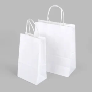 Logo Design Thank You White Kraft Paper Bag With Handle Cheap Price Shopping Bag