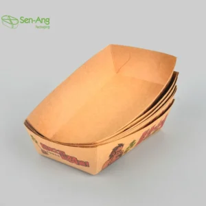 Wholesale Ship Type Sushi Container Snack 6Oz Boat Shape Tray for Restaurant Kraft Paper Hot Dog Box