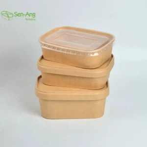 Best Price Salad Mixing Kraft Waterproof and Thickened White Transparent Pp Paper Bowl With Lid