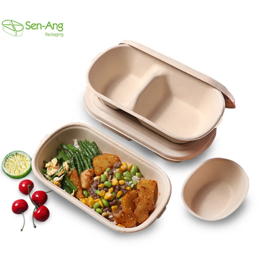 New Arrival Sushi Container Sugarcanepulp Sugarcanebentolunchbox 700Ml Sustainable Sugarcane Fibre Box - Image 4