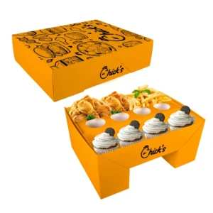 Folding Design Recycled Custom Logo Eco Friendly Printing Takeaway Storage Drawer Cardboard Food Pack Catering Platter Box