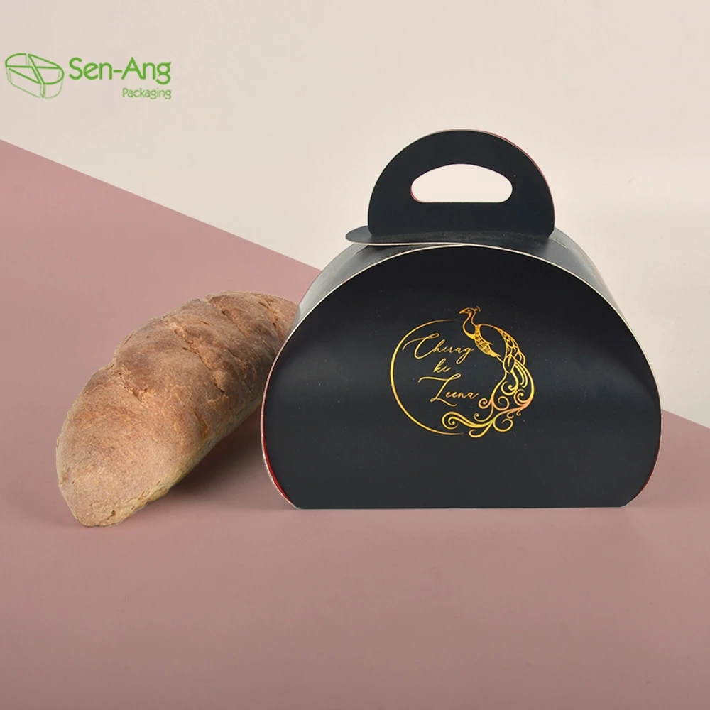 Promotion Large Recyclable Cake Potato Chips Kraft Mini Packaging Luxury Custom Color Triangle Sandwich Box Window - Image 2