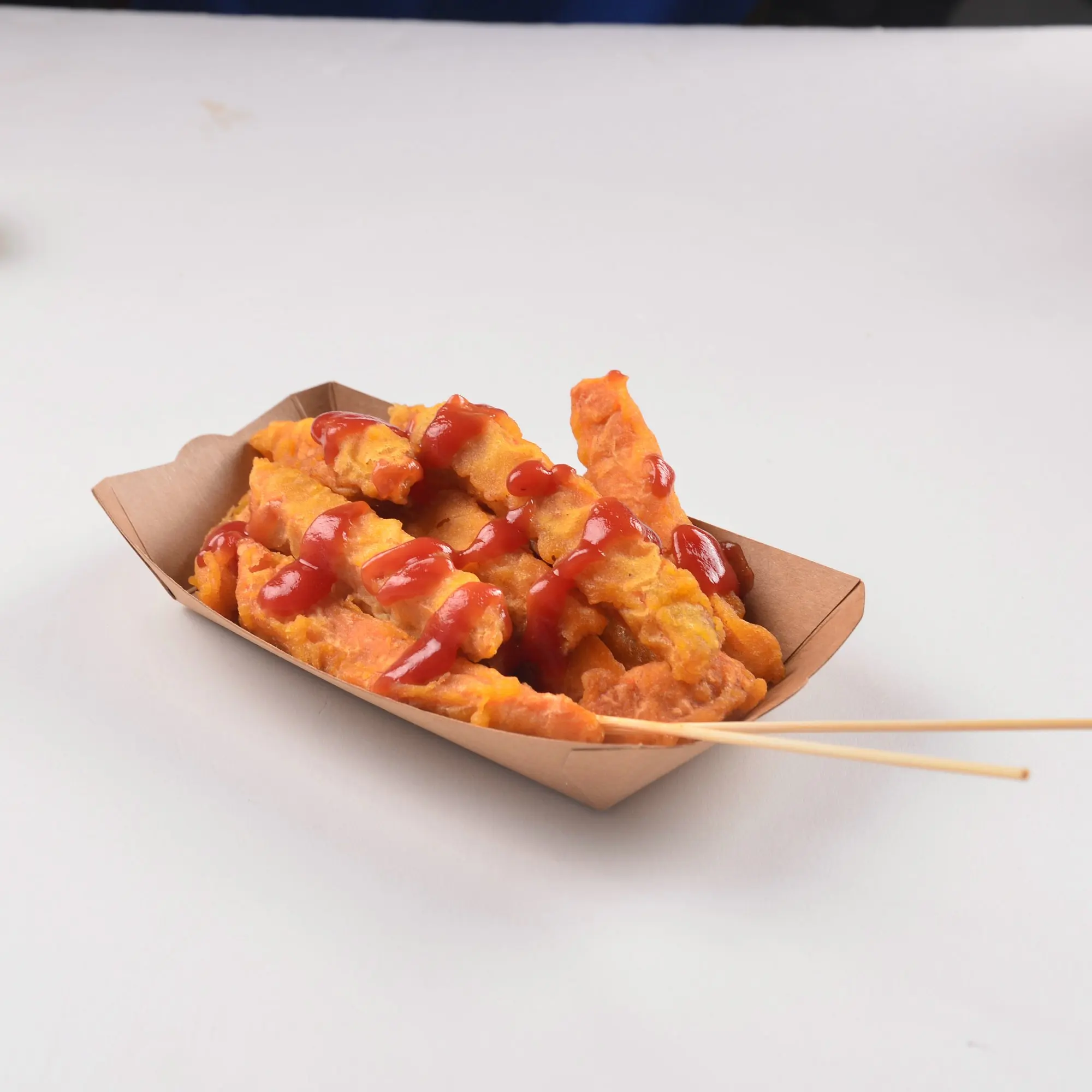 Boat French Fry Dog Shape Disposable Snack Chip Corn Box Kraft Fast Food Paper Tray - Image 6