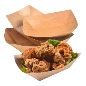Kraft Food Food Box Paper Tray Trayclamshell Kraft Packaging Take Away Fried Chicken Chips Boat Tray Paper