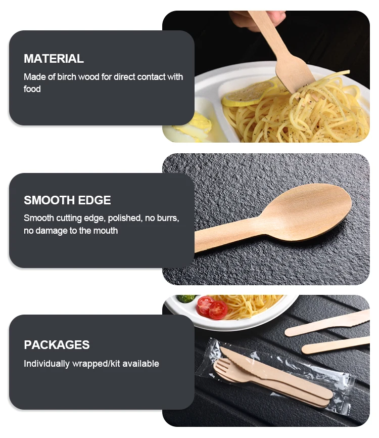 Disposable Packing Mini Cutlery Set Wooden Wooden Fork /knife and Paper Napkin Set - Image 6