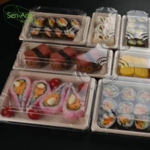 Sushi Takeout Box Wooden Tray Togo 3 Wood Take Away Easy to Go Wooden-Sushi-Box