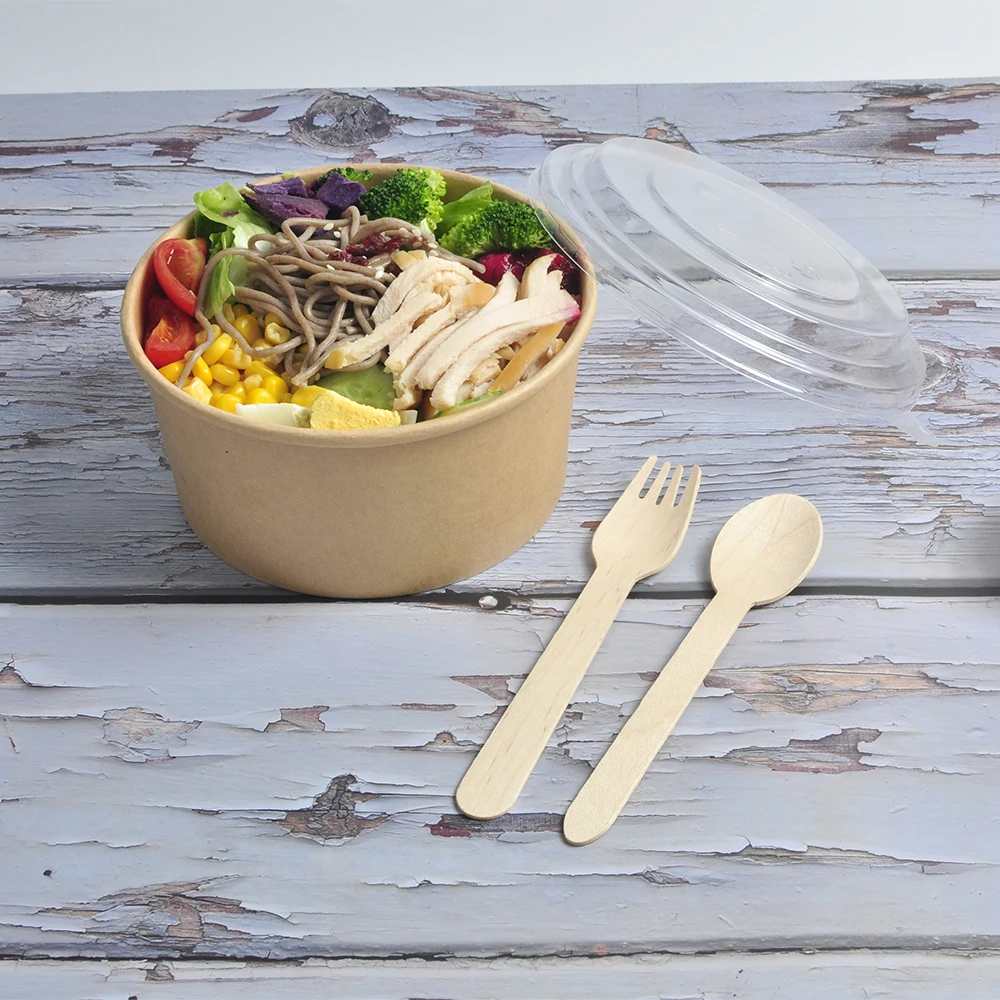 1000Ml Take Out Kraft Paper Bowl Lid Container Noodle Packaging Custom Disposable Biodegradable Soup Cup - Image 6