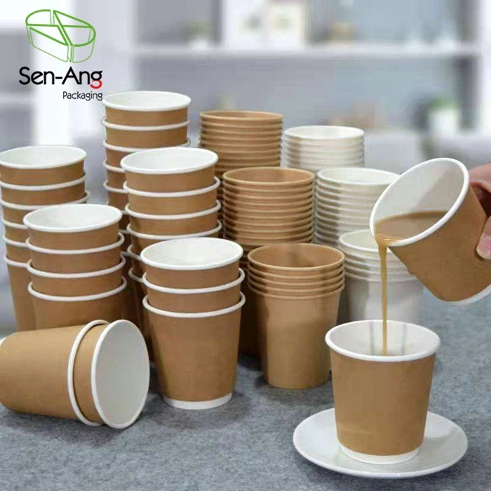 Wholesale Layer Coffee Hot Drink 8 12Oz Customized Disposable Square Double Wall Kraft Paper Cup - Image 4