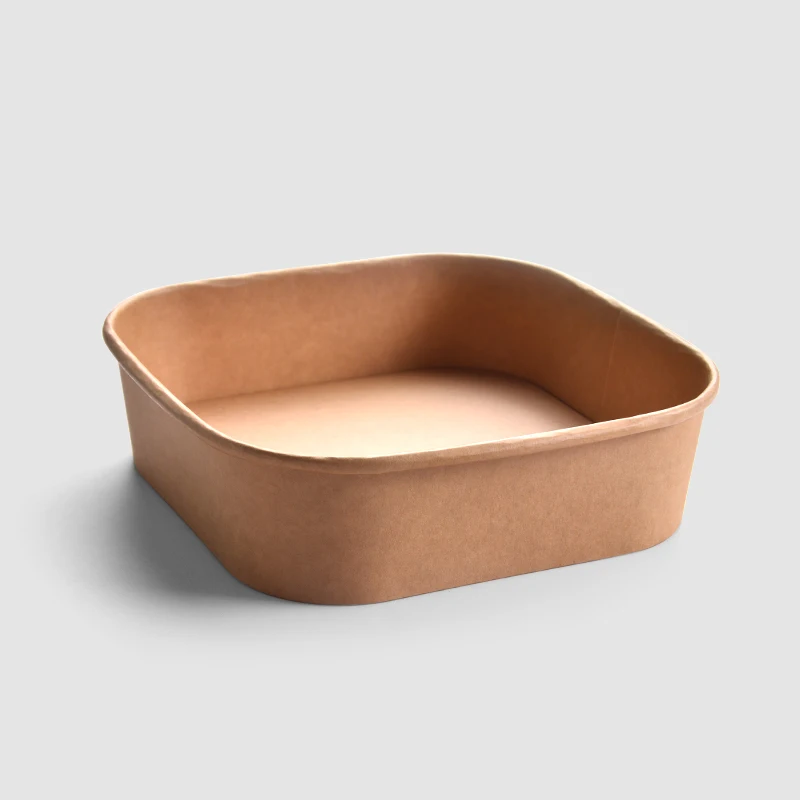 500ml Round Disposable Kraft Paper Salad Bowl Food Grade Microwaveable with Lid for Sushi Snack Sandwich - Image 6