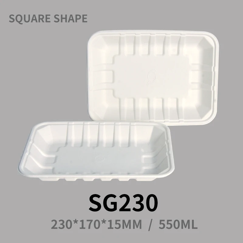 6-9 Inch Restaurant Leakproof Compostable Sugarcane Bagasse Square Pulp Disposable Plates for Party-OEM Brand - Image 6
