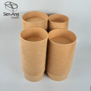 Factory Price Eco Friendly Disposable Camping Kraft Paper Salad Bowl with PP & Paper Lid