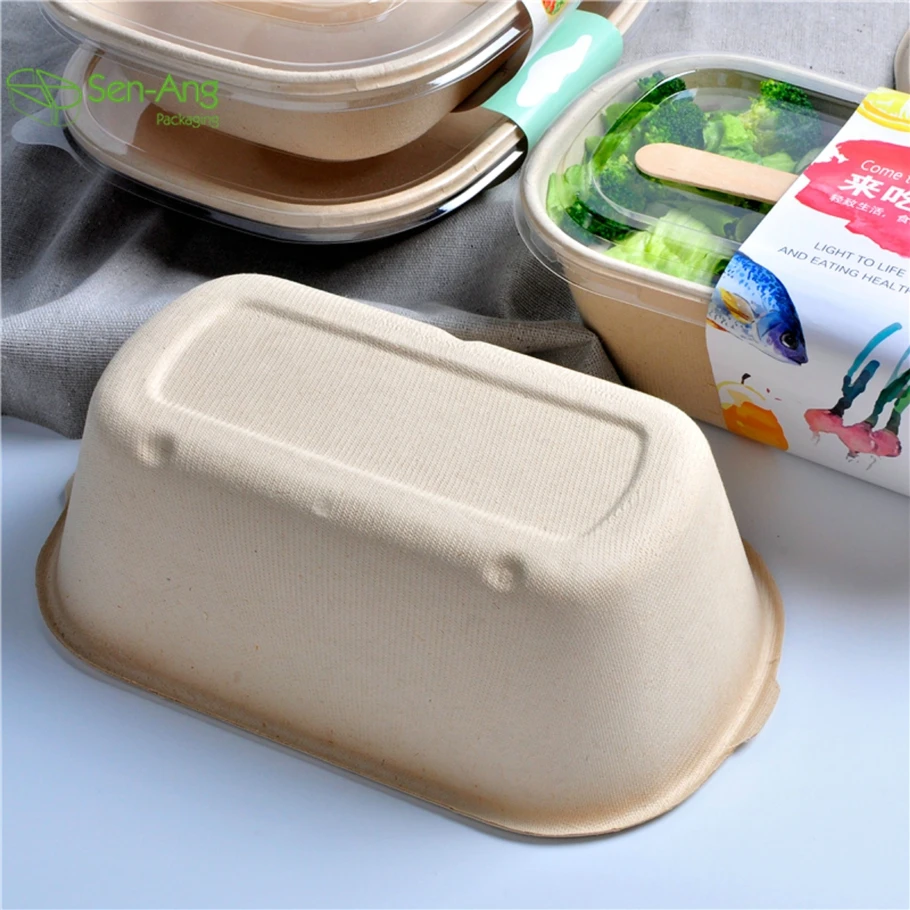 New Arrival Biodegradable White Pulp Shallow 4 Compartment Tray 850ml Takeout Container Sugarcane Bagasse Food Box - Image 4
