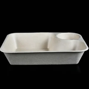 Bagasse Compartment Container 2 Microwave Safe Takeway Lunch 3 Kraft Paper Food Packing Box