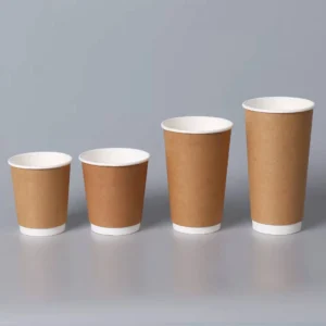 Eco Friendly Disposable Double Wall Craft Paper Coffee Cup with Lid 12 oz for Wine & Tequila