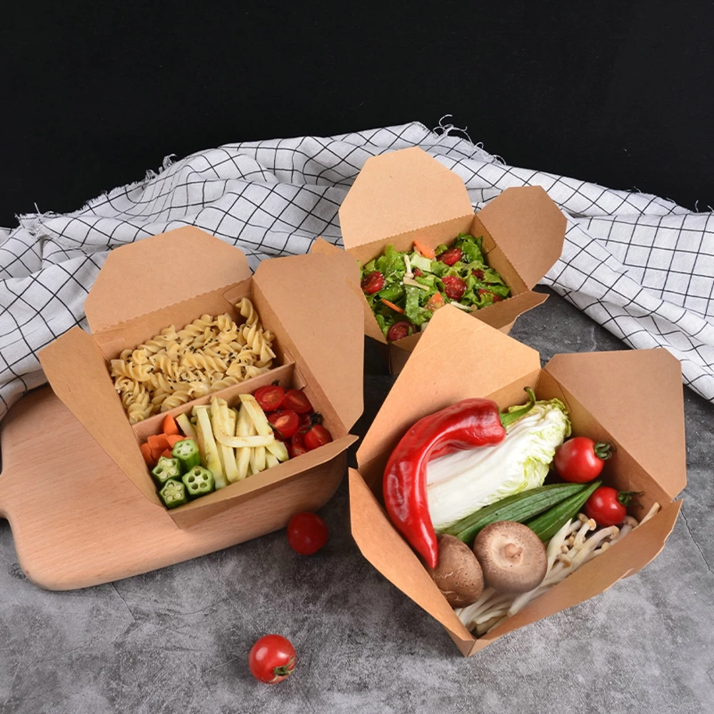 WMNPZ04 Custom Kraft Paper Folders Eco-Friendly 2-Compartment Food Container for Baby Food Chewing Gum & More - Image 4