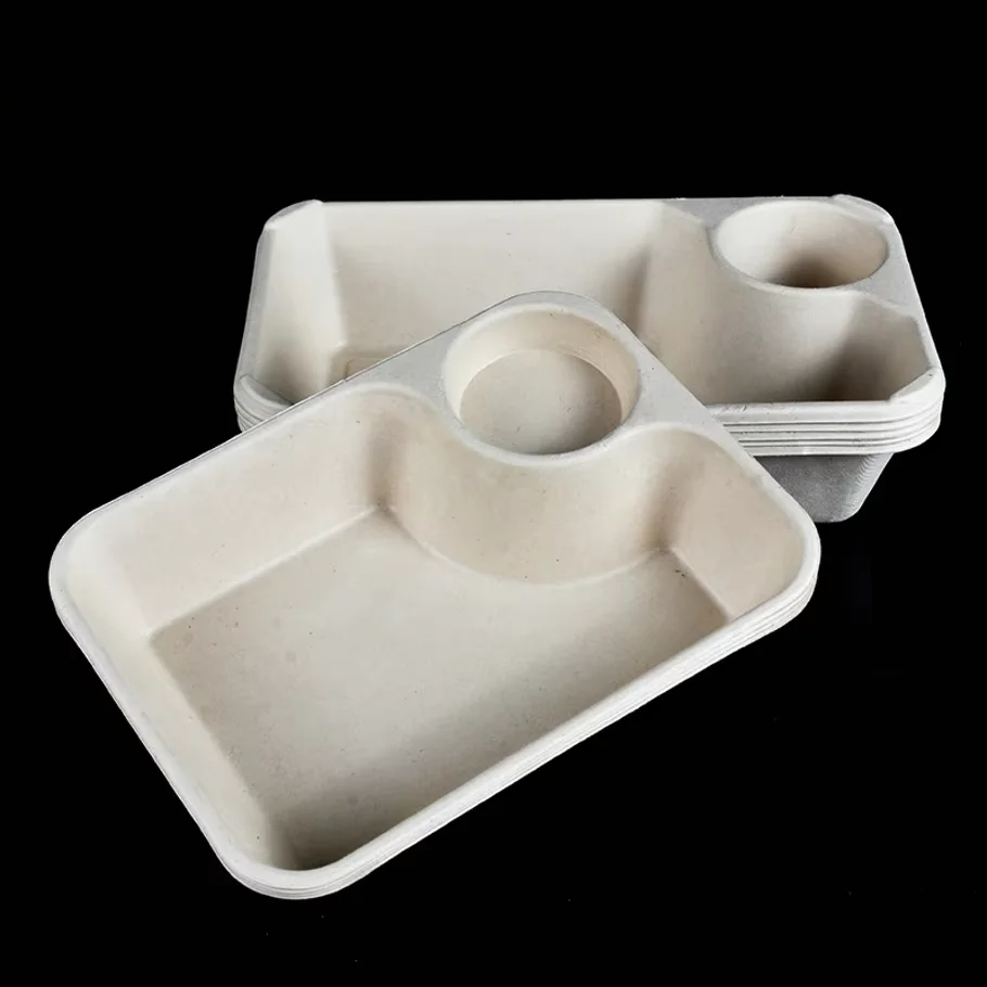 Factory 4 With Division Multi Box Packaging Microwaveable Kraft Paper Takeway Food Compartment Container