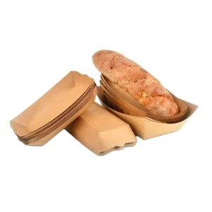 Kraft Food Take Away Fried Chicken Chips Boat Tray Paper Plate & Bowl for Packaging for Chips Chicken Other Snacks