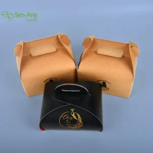 Good Quality Reusable Matt Lamination Kraft Window Custom Logo Paper Take Away Cake Box Eco-Friendly Takeaway Packaging