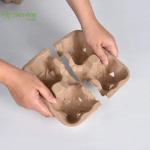 Best Price Eco Friendly Recyclable Paper Pulp 2 4 6Cups Hot Drink Coffee Take Away Cup Holder Tray