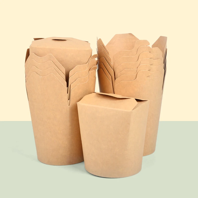 Kraft Paper UV Coating Takeaway Packaging for Sushi Chinese Restaurant Rice Paper Noodles Box - Image 5