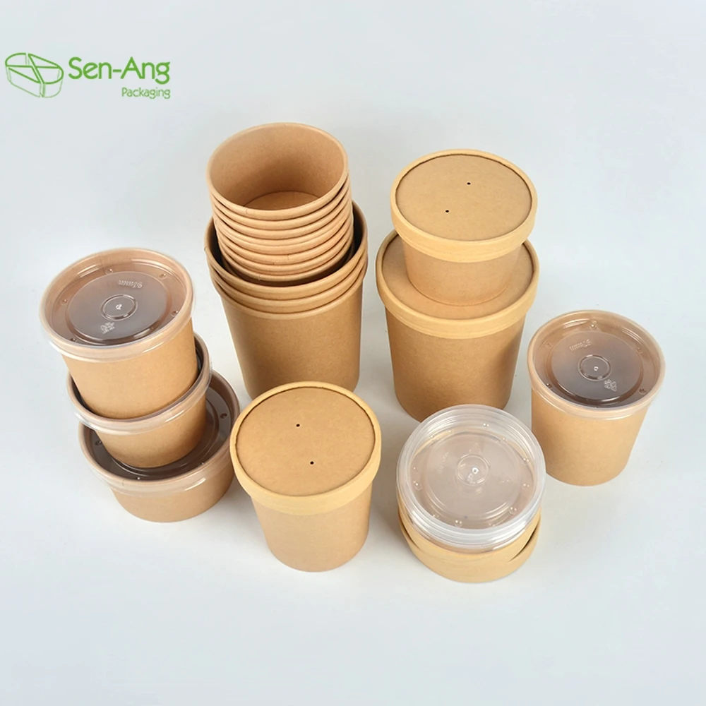 Custom Disposable Biodegradable Soup Cup Noodle Bowl Container 16Oz Paper Bucket Paper Bowl - Image 3