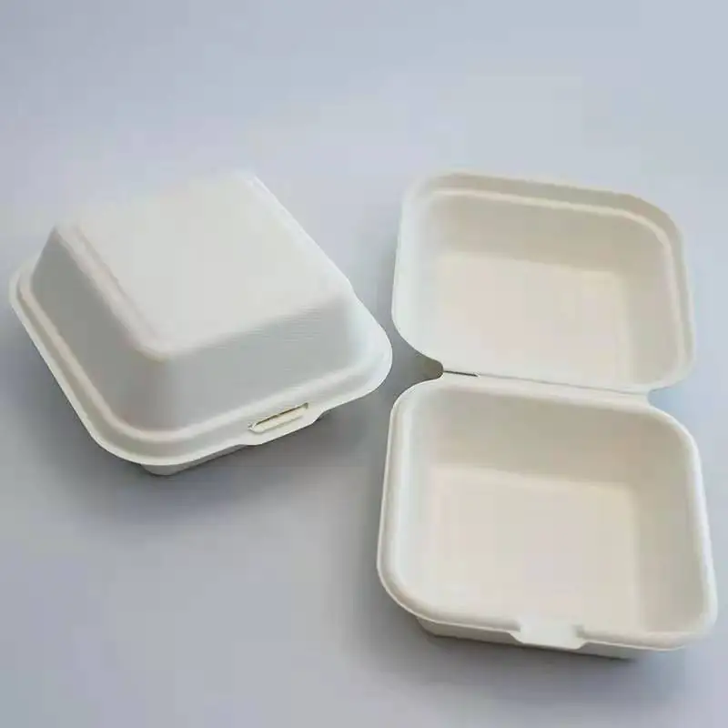 Wholesale Custom Cheap Rectangle Food Container Biodegradable Microwavable Sugar Cane Pulp Eco-Friendly for Sale - Image 3