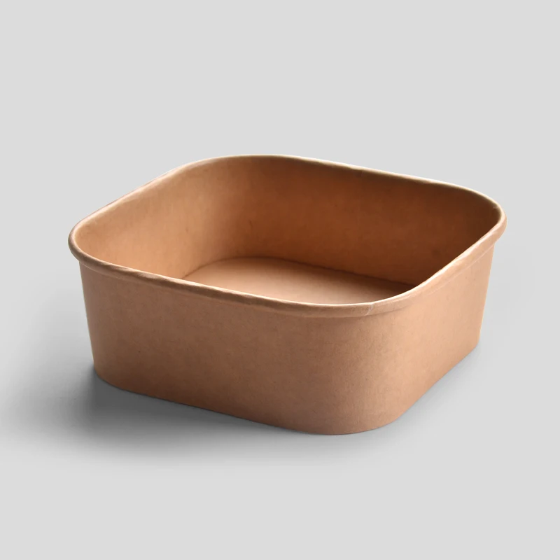 500ml Round Disposable Kraft Paper Salad Bowl Food Grade Microwaveable with Lid for Sushi Snack Sandwich - Image 5