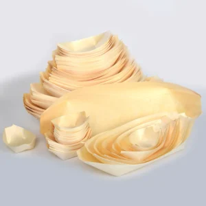 Hot Selling Sushi Wooden Boat Biodegradable Eco-friendly Disposable Natural Pine Wooden Boat/Cone/Plate for Party
