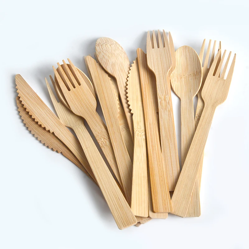 Disposable Bamboo Wooden Cutlery Set 100% All-natural Bulk Packing Eco-friendly Biodegradable and Compostable Utensils - Image 5