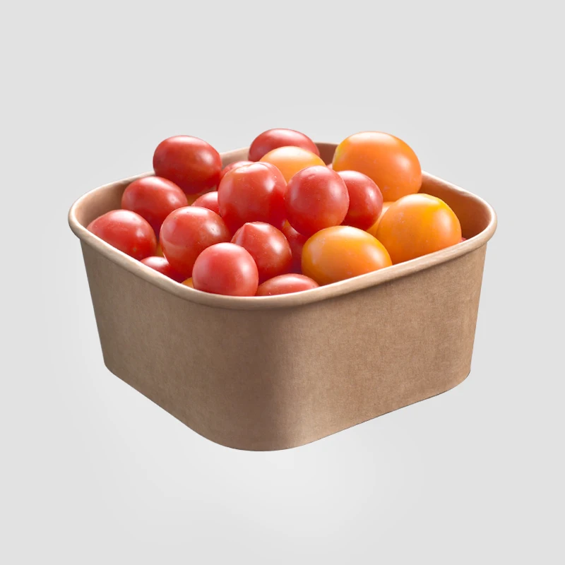 500ml Round Disposable Kraft Paper Salad Bowl Food Grade Microwaveable with Lid for Sushi Snack Sandwich - Image 2