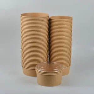 32oz 40oz PLA Coating Kraft Salad Paper Bowl with Lid