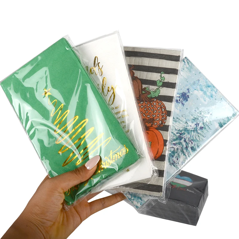 Customizable 1-Ply Airlaid Paper Napkin Disposable and Printed Foldable Serviettes for Cutlery Holding - Image 4