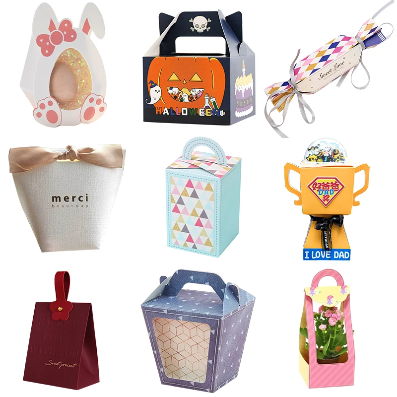 Brown Eco-friendly Customized Food Grade Gift Box Packaging Folders for Wedding New Year Baby Shower Parties Potato Chips Candy - Image 2