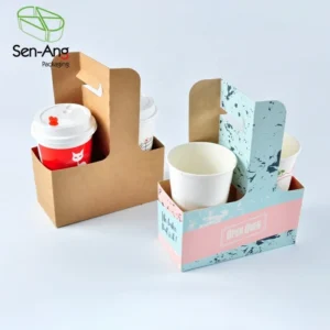 Good Quality Cardboard Holder Paper Disposable Food Packaging Drink Carrier Hot Takeaway Coffee Cup Tray