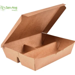 Takeway Food Packing Container Disposable Lunch Custom Compartment Paper Bento Box