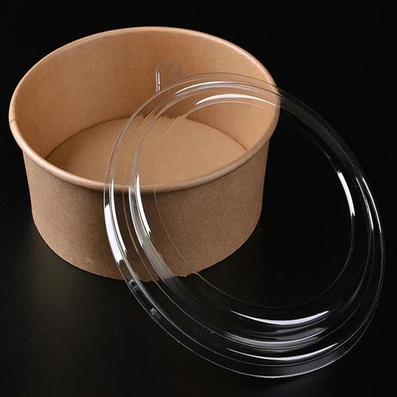 Printable Microwave Disposable Food Packaging Hot Container Round White Kraft Paper Soup Bowl With Lid - Image 2