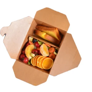 Custom Kraft Cane Donut Pastry Cake Sushi Packaging Eco Friendly Matt Lamination 2 Compartment Lunch Box