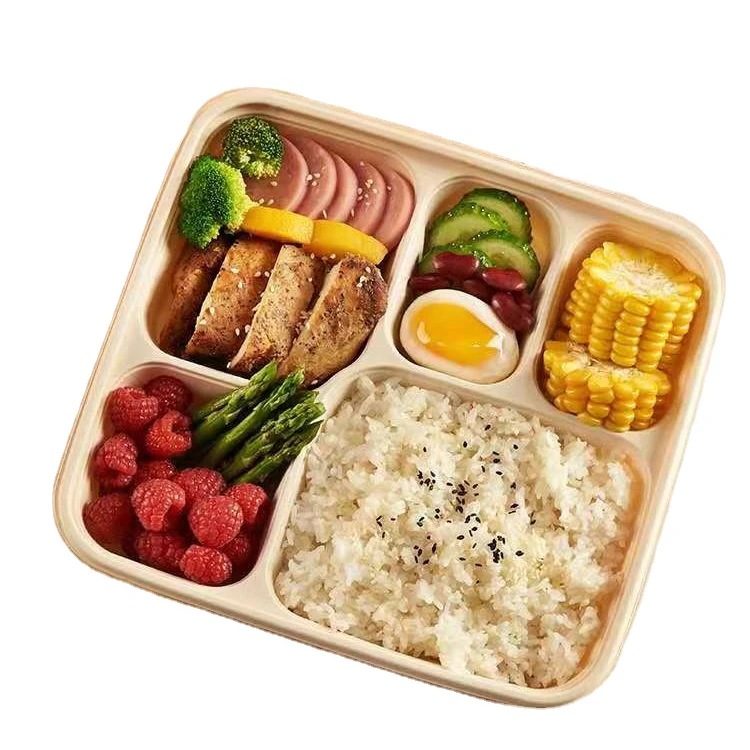 Biodegradable Disposable Divided Plates Bagasse Tray With Compartment - Image 3