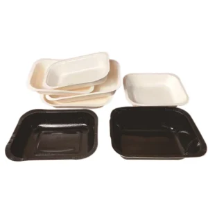 Custom Disposable Paper Food Tray with Film Seal Lid for Snacks Bread Pizza Sandwich Custom Embossing