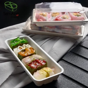 Sushi-Takeaway-Box Sushi Wooden Tray Box Wood Server Verpackung Variety Size Sushi-Tray