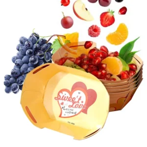 Custom Disposable Cardboard Apple Fruit Vegetable Packaging Strawberry Cherry Tomatoes Paper Boat Tray Takeaway Boxes