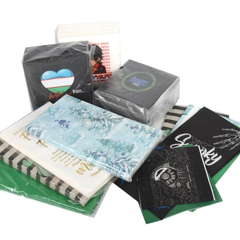 Disposable Restaurant Custom Logo Wedding Party Tissue Paper Napkins Gold Foil Paper Dinner Paper Napkins - Image 2