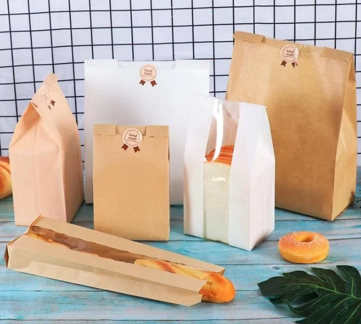 Biodegradable Baking Accessories & Cake Decorating Oilproof Bread Paper Bags Good for Candy Cookies Doughnut Bakery Food - Image 4