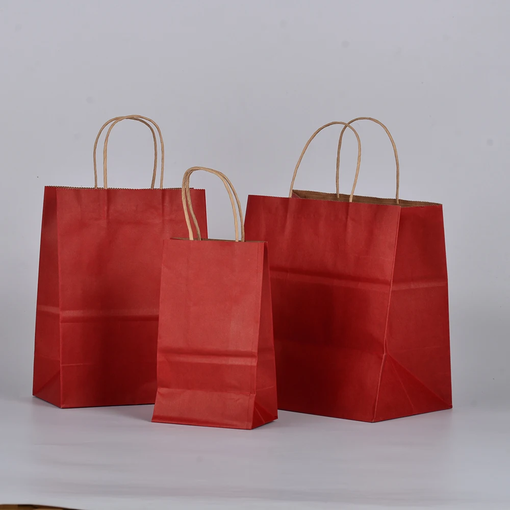 Best Selling 50 Pc Shopping Promotion Supermarket Your Own Logo Flexo Printed Eco-friendly Recyclable Kraft Paper Bags - Image 3