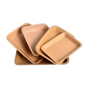 Disposable Kraft Paper Serving Tray Boat Shape Snack Chips Chicken Salad Take Out Party Food Paper Tray