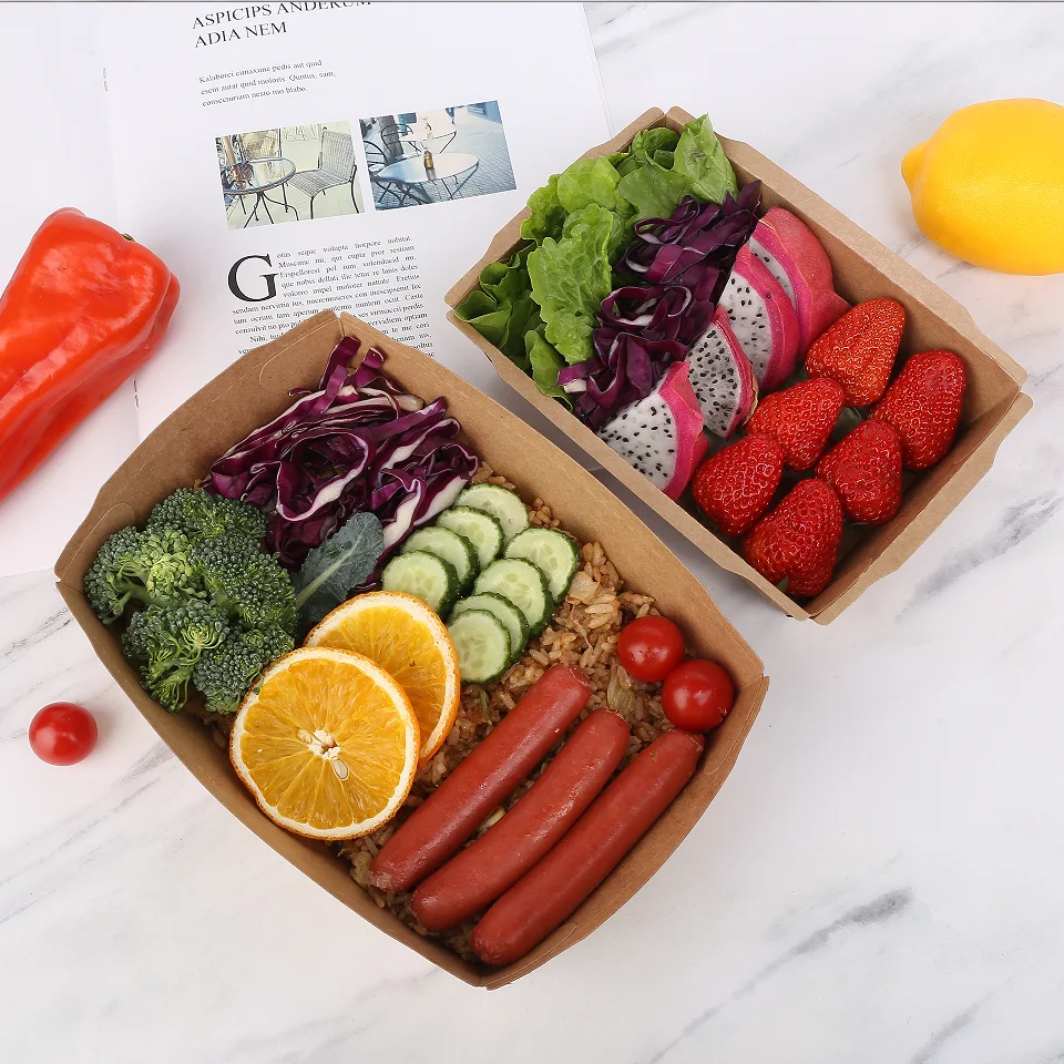 Rectangular Container Snack Cookie Fried Chicken 500Ml 600Ml 700Ml Take Out Fast Food Packaging Paper Box - Image 4