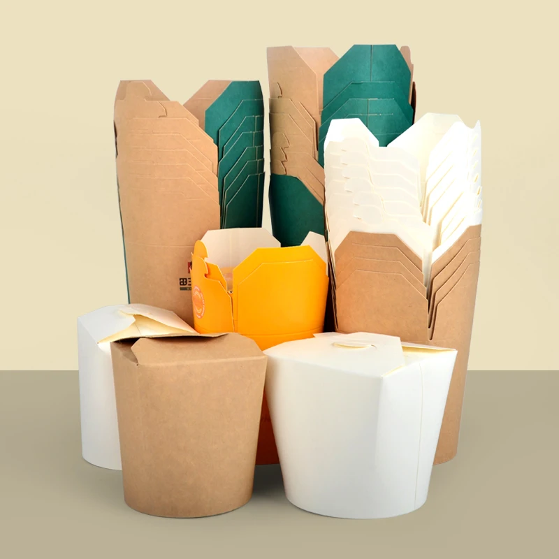 Kraft Paper UV Coating Takeaway Packaging for Sushi Chinese Restaurant Rice Paper Noodles Box - Image 4