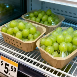 Wholesale Recyclable Material for Farms Fruit Shops Retail Fruit Vent Holes Paper Produce Trays with Plastic Wrap Seal