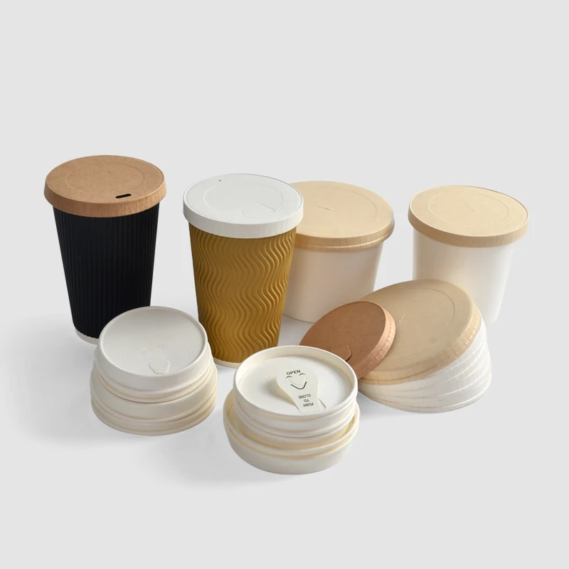 Wholesale Kraft Paper Paper Cup Lid for Sale - Image 3